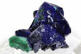 Pristine Azurite Crystals on Malachite - Milpillas Mine, Mexico #240669-1